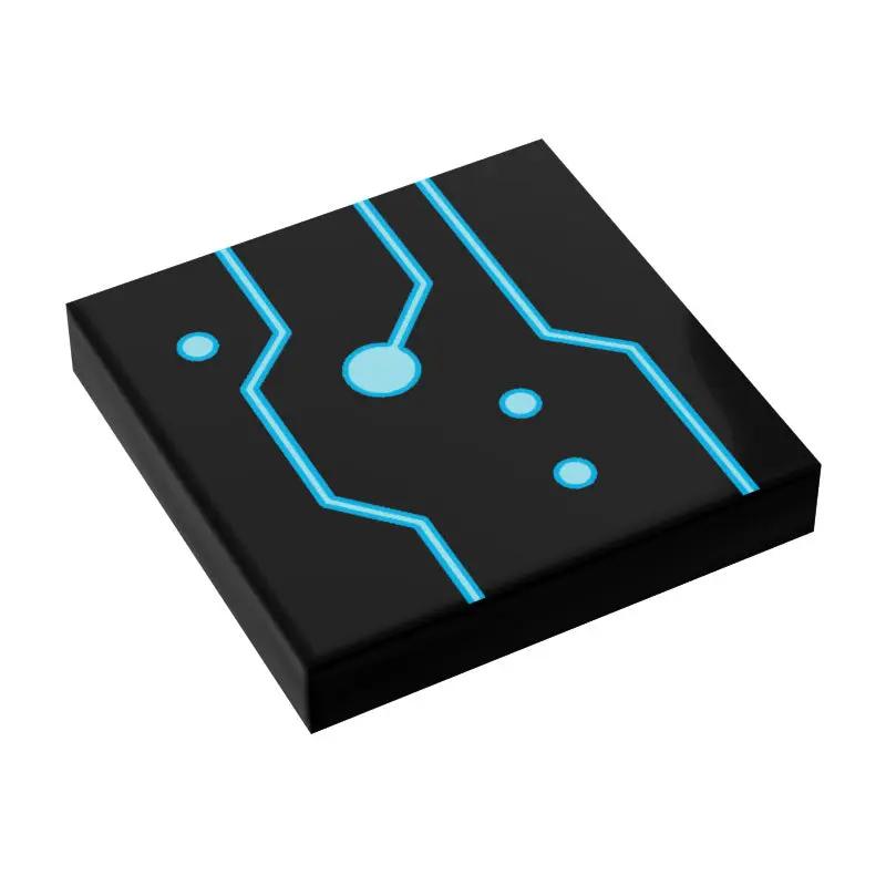 B3 Customs BLOK Lightcycle Tech Grid flooring tile featuring a custom LEGO Tron-inspired design, 2x2 tile layout.