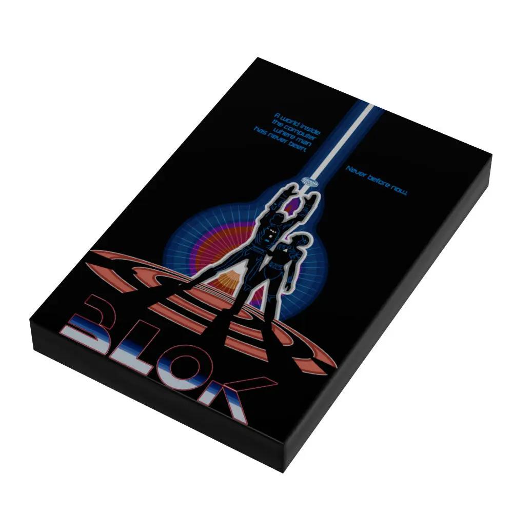 Custom LEGO Tron movie cover tile by B3 Customs featuring detailed Tron character artwork on a 2x3 LEGO tile.