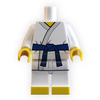 Blue karate minifig body by B3 Customs, detailed LEGO-style figure with a blue karate gi and belt, suitable for custom minifigure creation.