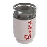 Custom LEGO Chick-fil-A beverage cup minifig made with B3 Customs bricks, featuring a LEGO Chick-fil-A character holding a drink