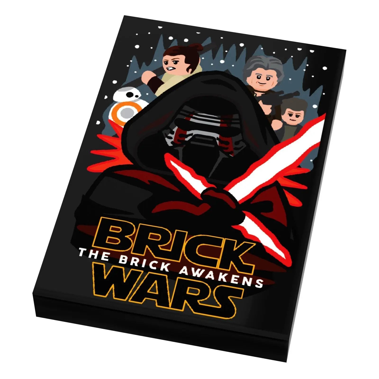 Custom LEGO Star Wars Brick Wars: Brick Awakens Episode 7 movie tile cover, 2x3 size, featuring detailed Star Wars scene by B3 Customs.