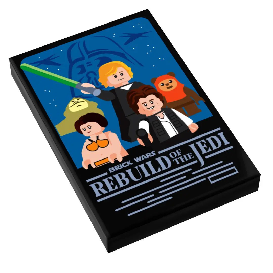 Custom LEGO Return of the Jedi Star Wars movie tile cover by B3 Customs, 2x3 brick rebuild of the iconic scene.