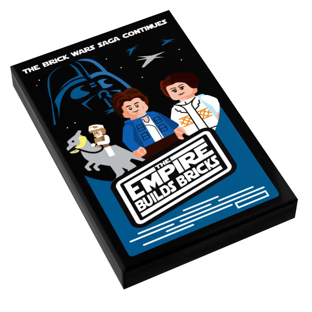 Lego Star Wars Brick Wars Empire Builds Back 2x3 tile cover by B3 Customs featuring Star Wars themed brick design
