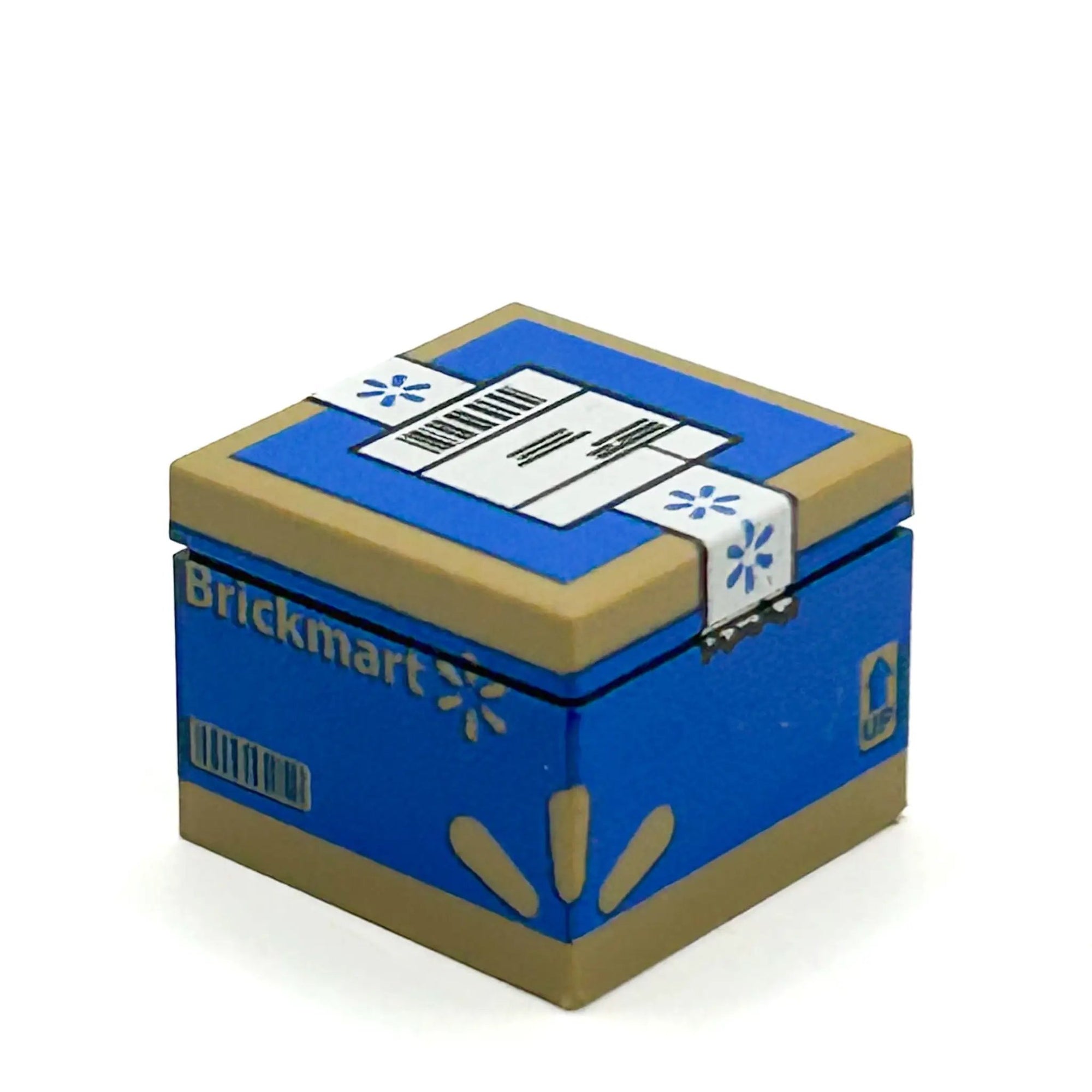 Custom LEGO brick shipping box by B3 Customs featuring printed design, made from LEGO parts, ideal for unique packaging.