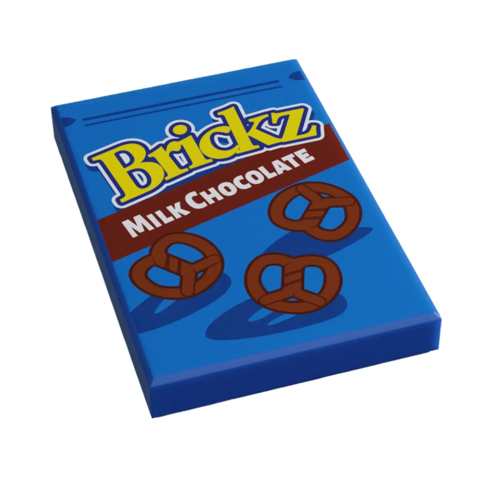 Custom LEGO Brickz Pretzel Minifig Snack tile by B3 Customs, featuring a realistic pretzel design on a 2x3 LEGO tile.