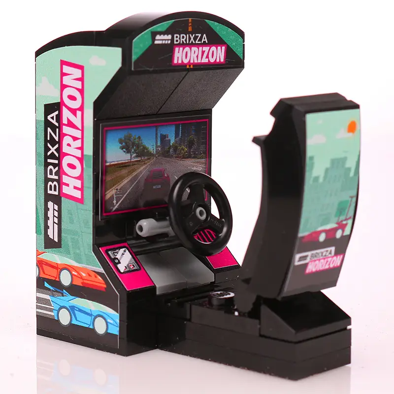 Custom Lego arcade racing game by B3 Customs, featuring colorful racing tracks and arcade-style controls.