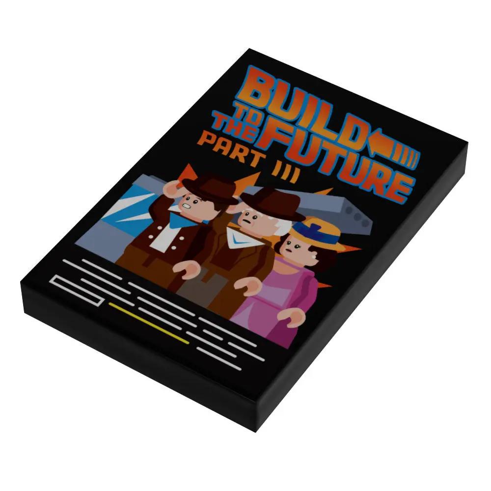 Build to the Future Part III LEGO movie cover by B3 Customs featuring a custom 2x3 tile with detailed Back to the Future 3 design.