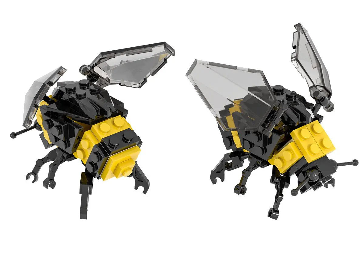 LEGO Bumblebee figure made by B3 Customs, detailed yellow and black robot constructed with LEGO bricks and parts.