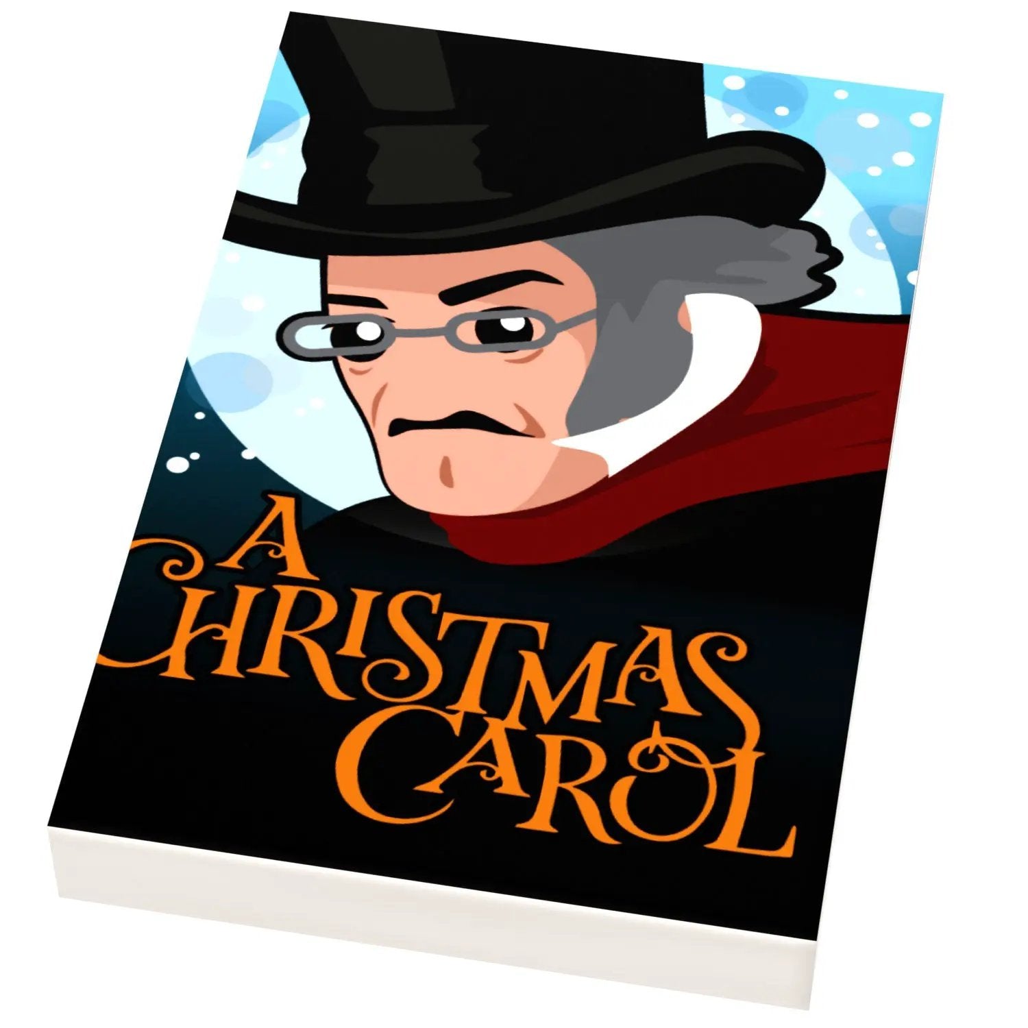 Custom LEGO Christmas Carol movie cover tile by B3 Customs, featuring festive holiday design and iconic characters.