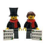 Set of B3 Customs Christmas Caroler Minifigs featuring festive holiday outfits and musical instruments.