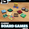 Classic Board Games Pack made with LEGO parts by B3 Customs, featuring colorful game pieces and a creative LEGO-based design.