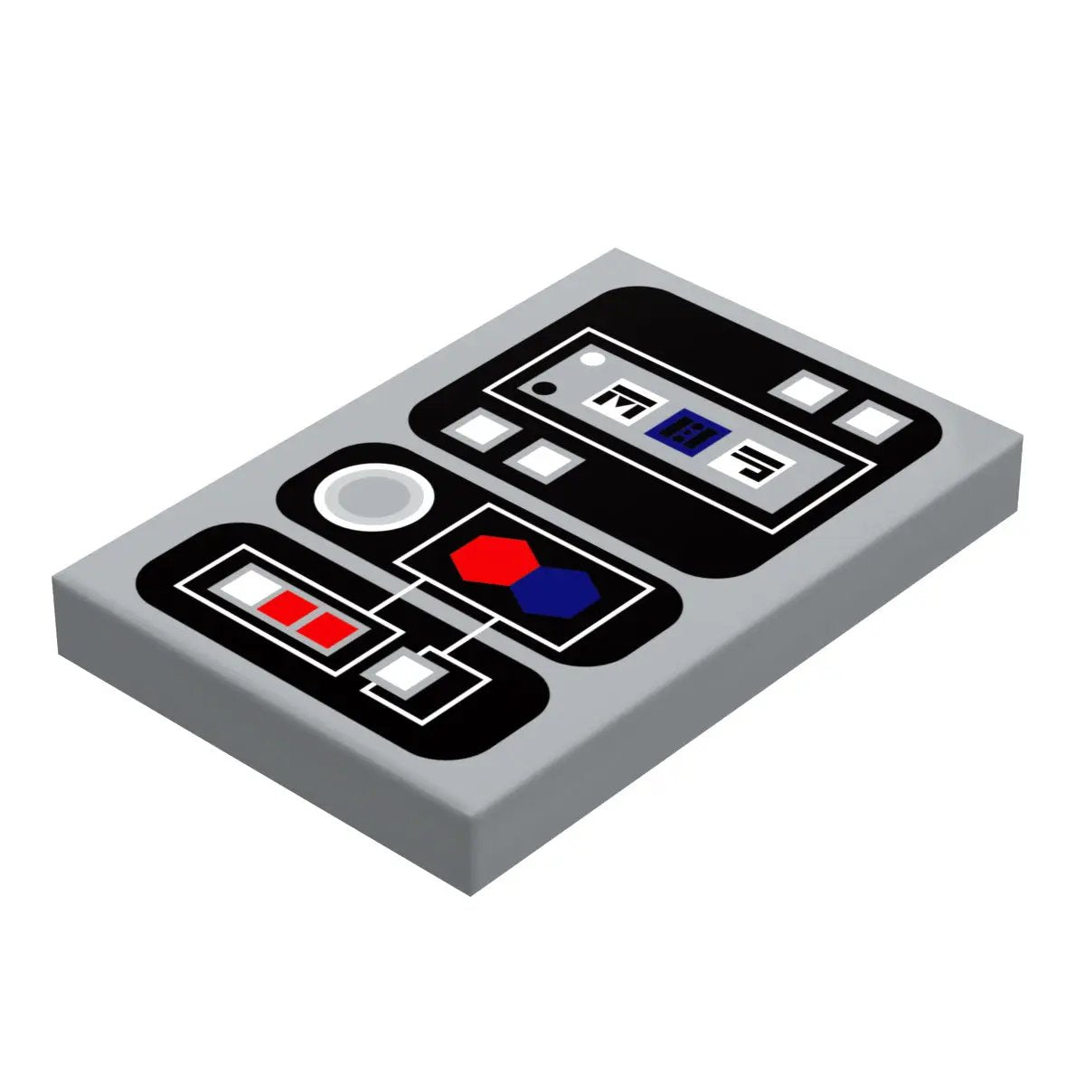 Custom LEGO Star Wars control panel by B3 Customs, featuring a 2x3 tile design with detailed space-themed controls.