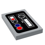 Custom LEGO Star Wars control panel #3 by B3 Customs featuring space-themed 2x3 tile with detailed design.