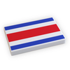 Costa Rica flag LEGO tile made by B3 Customs, featuring a detailed 2x3 tile design with the national flag colors and pattern.
