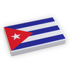 Cuba flag tile made with LEGO bricks, featuring red, blue, and white colors on a 2x3 LEGO tile from B3 Customs.