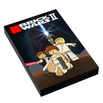 Custom LEGO Star Wars II Trilogy video game cover tile made with LEGO parts, featuring detailed Star Wars artwork and branding.