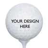 Custom B3 Customs printed golf balls featuring personalized text and designs on a set of white golf balls.
