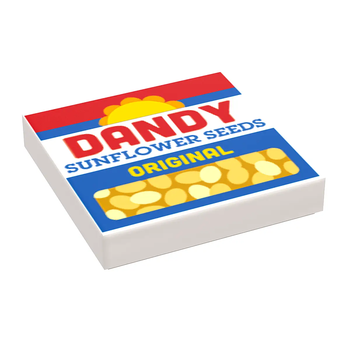 B3 Customs Dandy Sunflower Seeds made with LEGO parts, displayed on a white background, showcasing detailed LEGO-crafted sunflower seed design.
