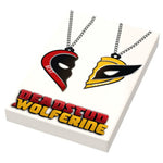 Custom LEGO Deadpool and Wolverine movie cover tile by B3 Customs featuring Deadstud & Wolferine in a 2x3 tile design.