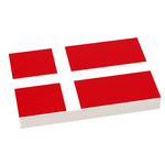 Custom LEGO Denmark flag tile by B3 Customs, featuring a 2x3 tile with the Danish national flag design.