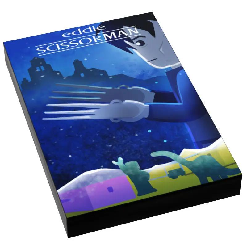 LEGO Edward Scissorhands movie cover tile by B3 Customs, featuring detailed LEGO brick design of the iconic character and movie artwork