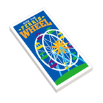 LEGO Ferris Wheel amusement park poster from B3 Customs, featuring a colorful 2x4 tile design with detailed amusement ride imagery.