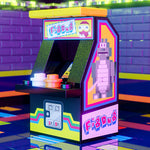 Fig Dug classic arcade machine by B3 Customs, featuring a detailed Lego Dig Dug design with colorful game graphics.