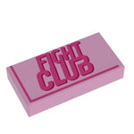 B3 Customs Fight Club soap bar with printed Lego Fight Club logo on a 1x2 tile design, detailed close-up view.