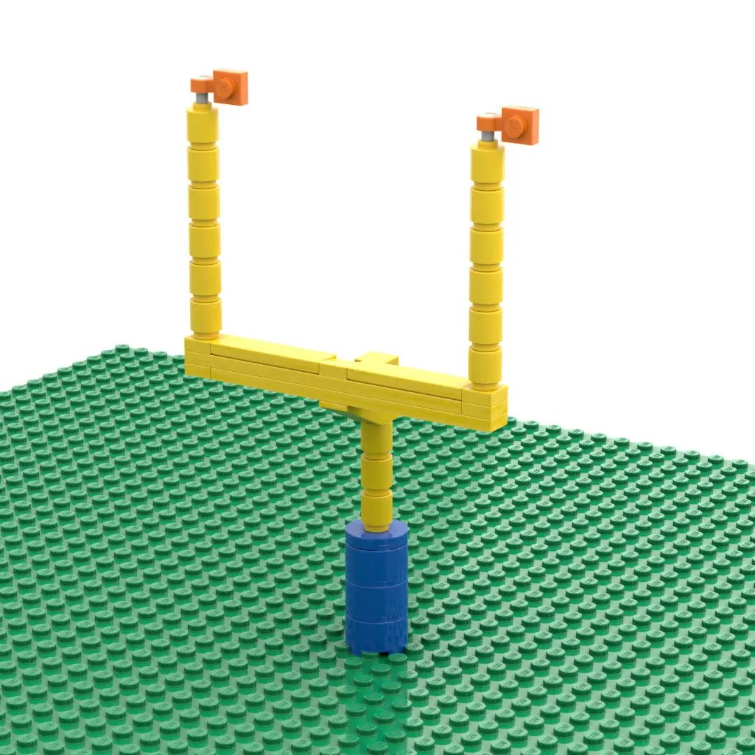 LEGO football field goal post made by B3 Customs, detailed miniature sports equipment built from LEGO bricks.