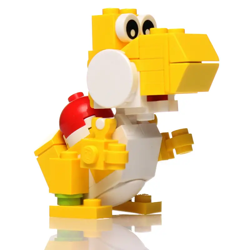 Friendly yellow dinosaur toy from B3 Customs' custom set, displayed on a white background.