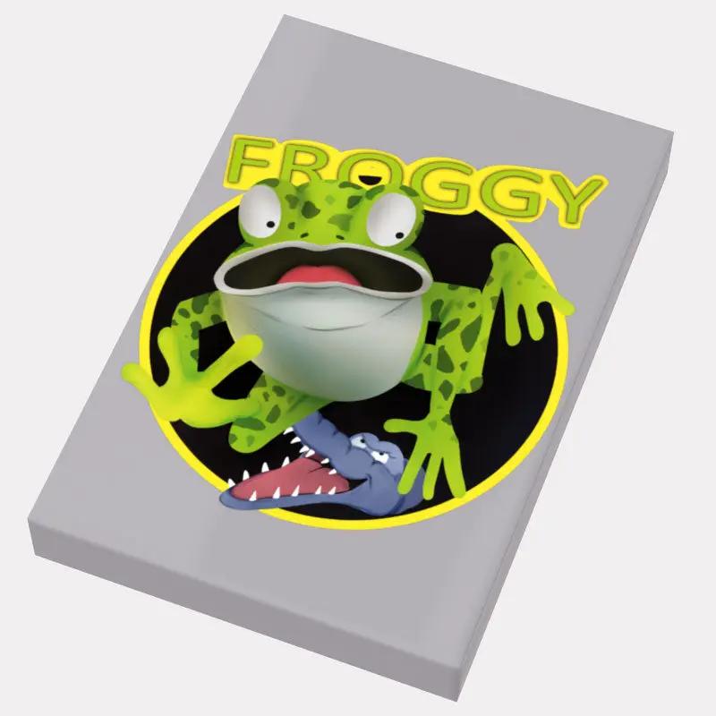 Custom Lego Frogger video game cover tile by B3 Customs, featuring a vibrant frog character and retro arcade design.
