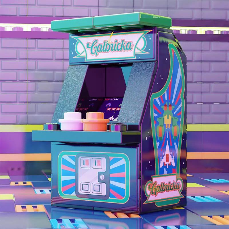 Custom LEGO Galbricka arcade machine by B3 Customs featuring colorful bricks and classic arcade design.