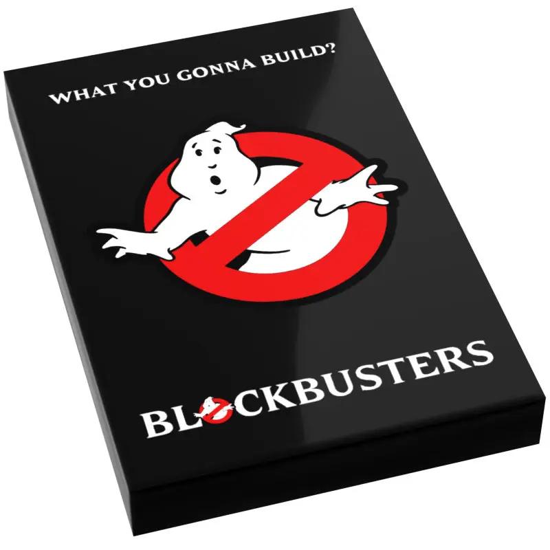 Custom LEGO Ghostbusters movie cover tile by B3 Customs, featuring detailed Ghostbusters movie imagery on a 2x3 LEGO tile.