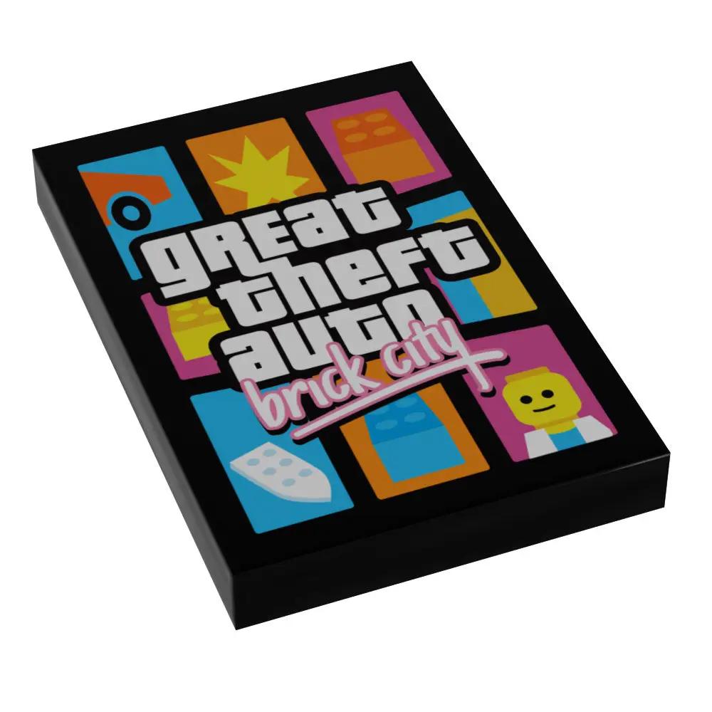 Custom LEGO Grand Theft Auto: Brick City video game cover by B3 Customs, featuring detailed LEGO brick artwork of the game.