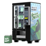 Green LEGO Milk Vending Machine Building Set by B3 Customs showing detailed custom brick construction with vending machine design.