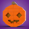 LEGO Jack-O'-Lantern B3 Customs set made with LEGO bricks, featuring a carved pumpkin design perfect for Halloween decorations.