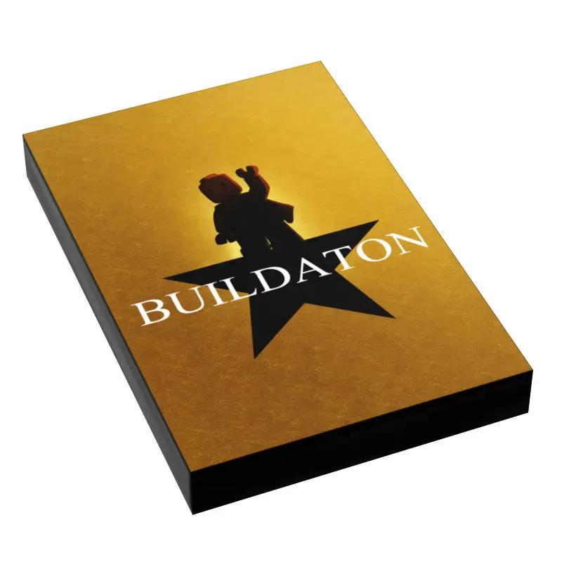 Custom LEGO Hamilton movie cover tile by B3 Customs featuring a detailed replica poster design.