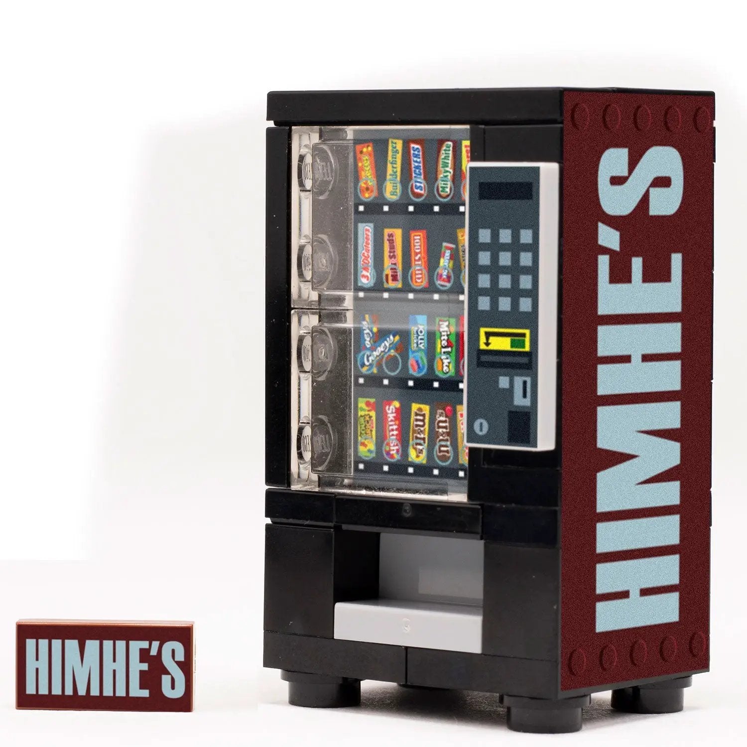 HimHe's B3 Customs Candy Vending Machine made with LEGO parts, featuring colorful LEGO bricks and a detailed vending design.