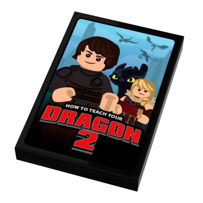 Custom LEGO How To Train Your Dragon II movie cover tile by B3 Customs, featuring vibrant dragon and character artwork.