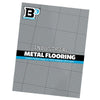 Set of 10 industrial metal-style LEGO flooring tiles, 6x6 inches, with detailed LEGO brick textures, by B3 Customs.