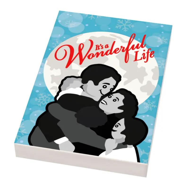 Custom LEGO It's A Wonderful Life Christmas movie cover tile by B3 Customs, featuring festive holiday scene and detailed design.