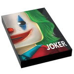 Custom LEGO Joker movie cover tile by B3 Customs featuring a detailed Joker character image on a 2x3 tile layout.