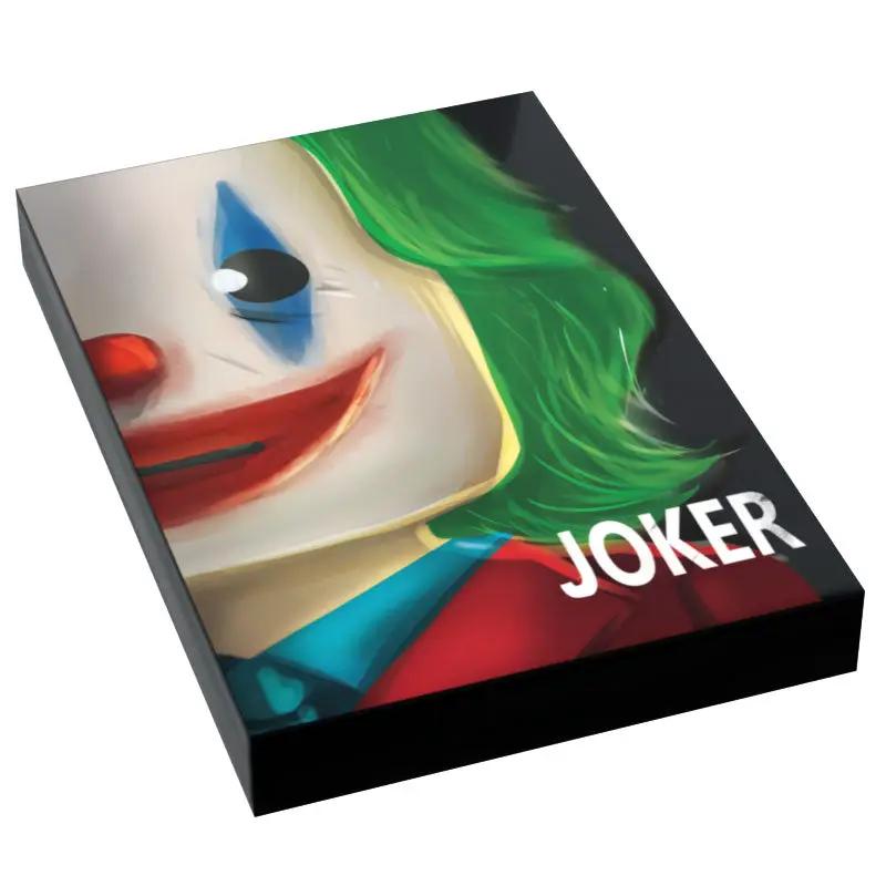 Custom LEGO Joker movie cover tile by B3 Customs featuring a detailed Joker character image on a 2x3 tile layout.