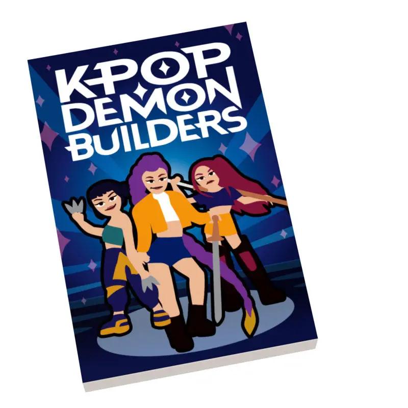 Custom LEGO K-Pop Demon Hunters movie cover tile by B3 Customs featuring detailed demon hunter characters in a vibrant scene.