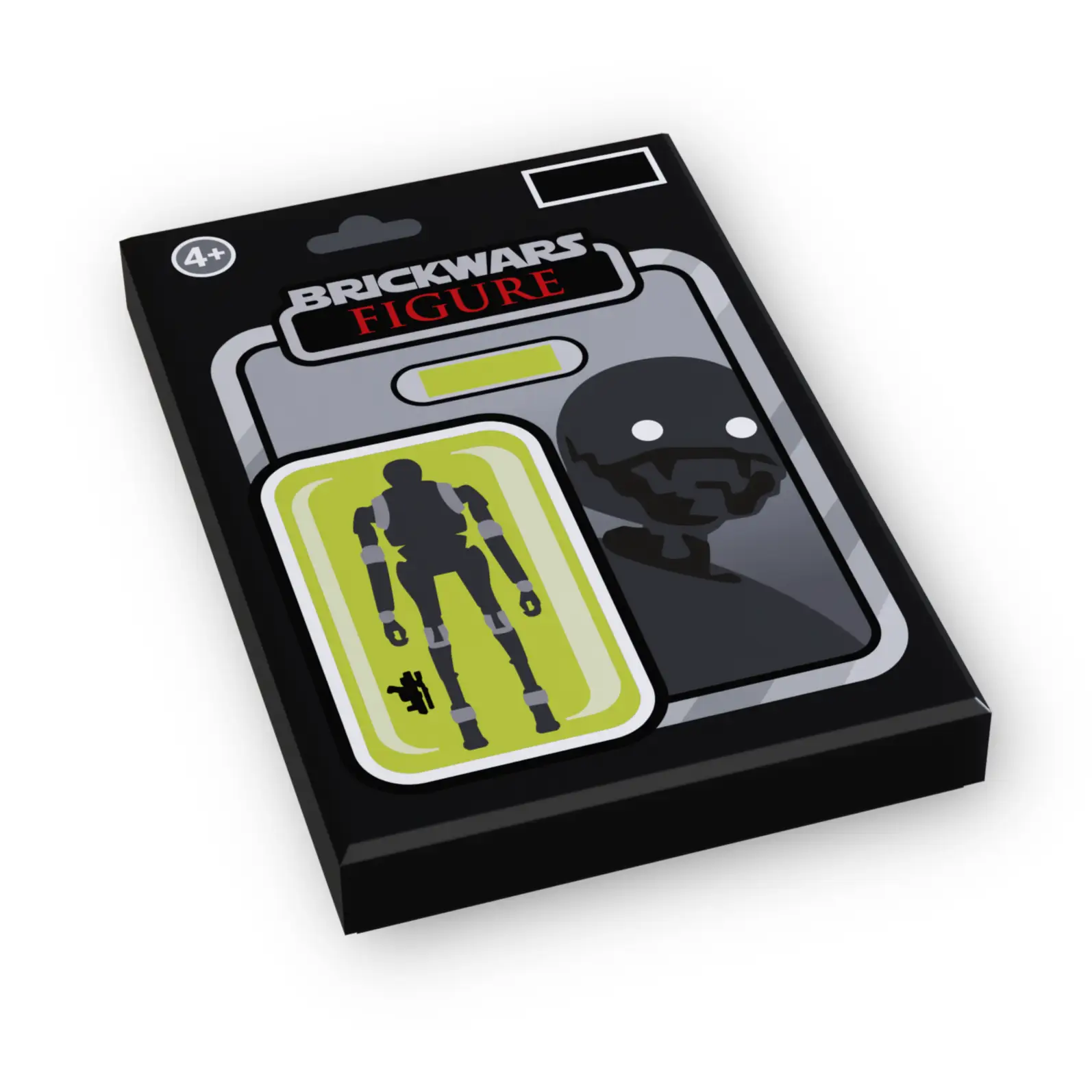Custom LEGO K-2SO vintage action figure tile by B3 Customs, featuring detailed design on a 2x3 LEGO tile.