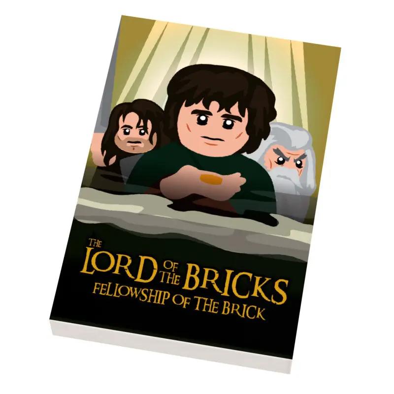Custom LEGO Lord of the Rings Fellowship movie cover tile by B3 Customs, featuring the iconic ring and movie scene.