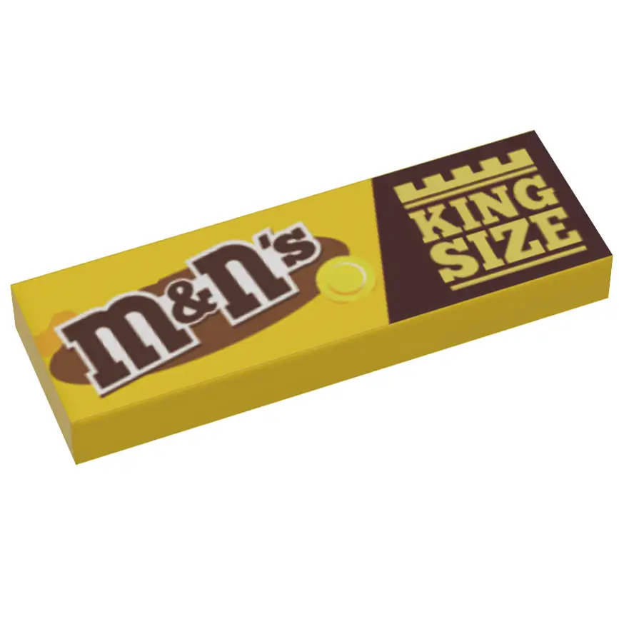 LEGO peanut M&N's candy tile in king size made with B3 Customs LEGO parts, featuring detailed peanut and candy design.