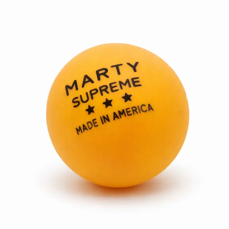 B3 Customs Marty Supreme ping pong ball on a white background, showcasing the standard size and smooth surface.
