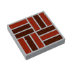 Custom LEGO brick-style tile flooring by B3 Customs, featuring a 2x2 brick pattern in vibrant colors and realistic brick detail.