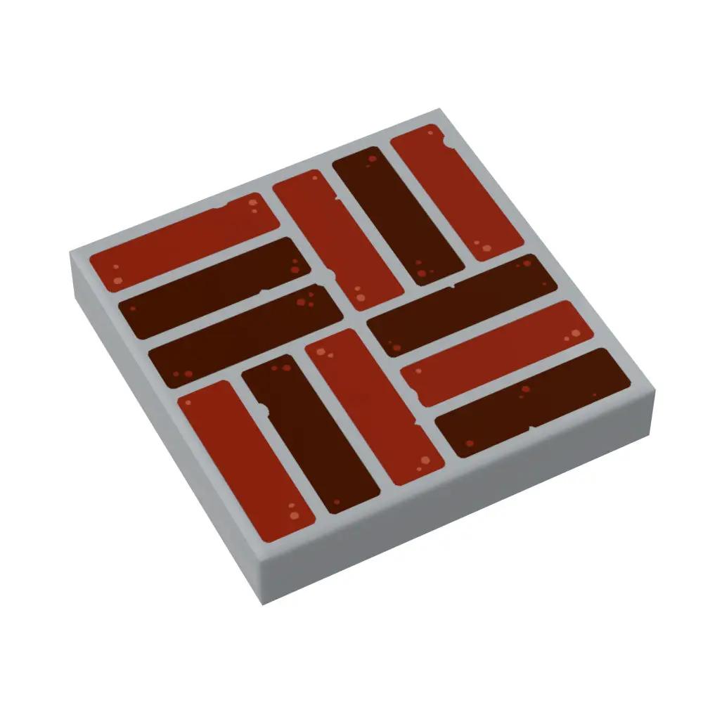 Custom LEGO brick-style tile flooring by B3 Customs, featuring a 2x2 brick pattern in vibrant colors and realistic brick detail.